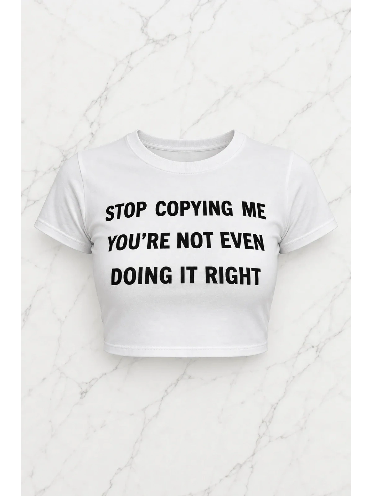 Stop Copying Me Detail Crop Top
