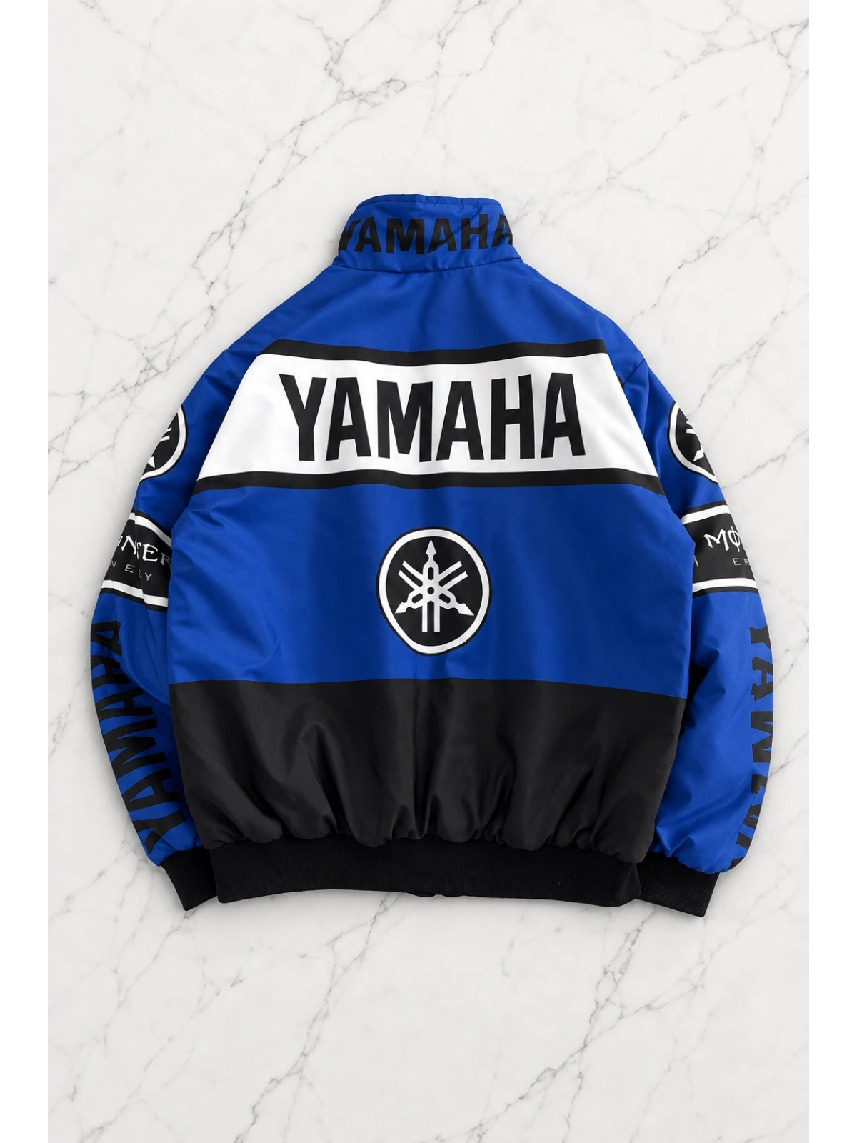 Yamaha Desenli Unisex Bomber Ceket - Mavi