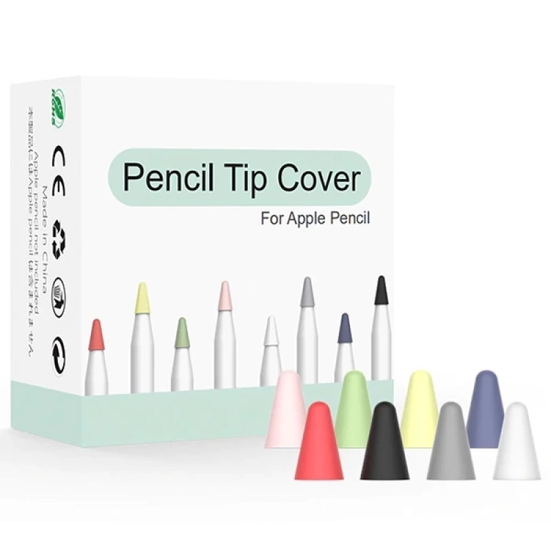 Ally Apple Pencil İçin 8 Karışık Renk Sessiz Silikon Uç