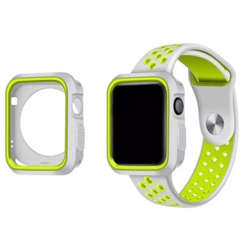 Ally Apple Watch İçin 42mm 2,3 Nike Style Çift Renk Silikon Kılıf