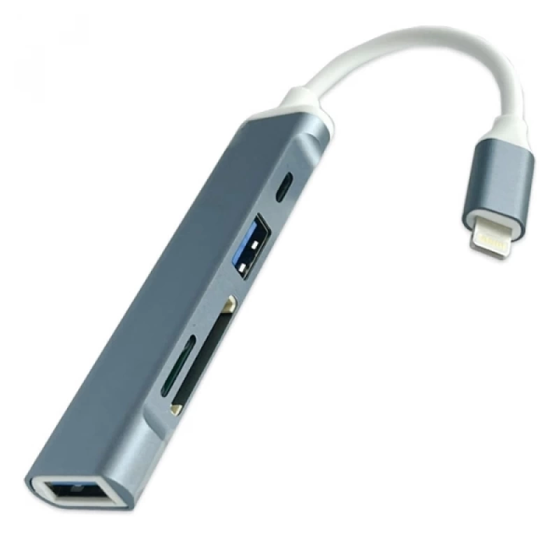 Ally S-503 5in1 Lightning to USB + SD Kart Hub Adaptör Çevirici Dönüştürücü