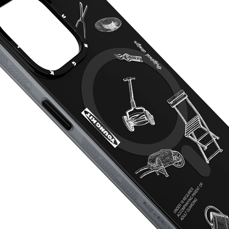 More TR Apple iPhone 14 Pro Kılıf Magsafe Şarj Özellikli Desenli Youngkit Plaything Serisi Kapak