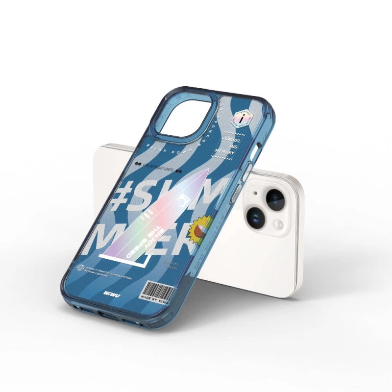Apple iPhone 15 Kılıf Çift Katman Desenli Wiwu Summer Serisi Kapak
