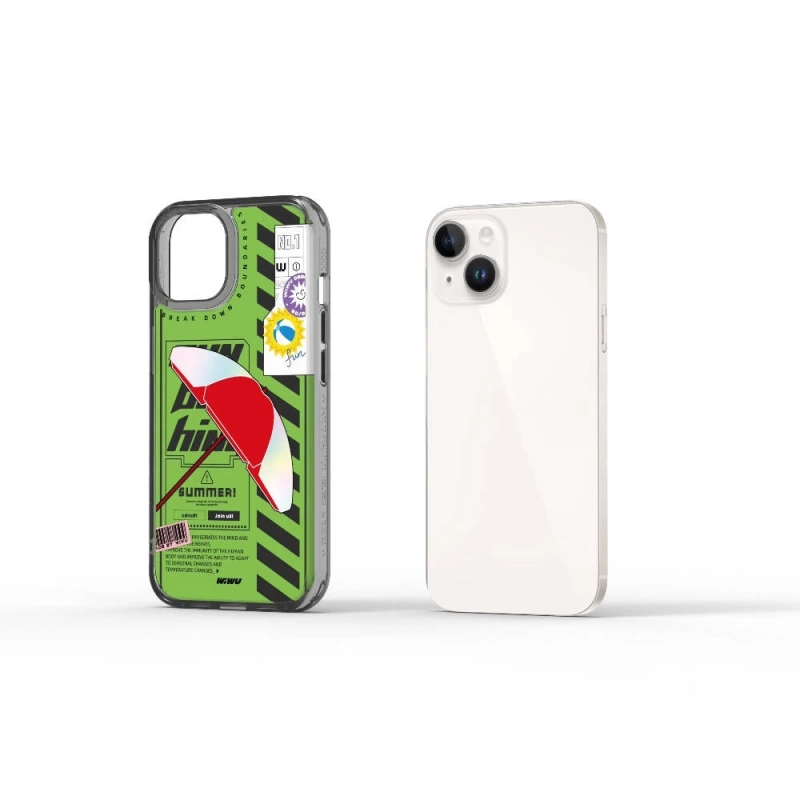 Apple iPhone 15 Kılıf Çift Katman Desenli Wiwu Summer Serisi Kapak