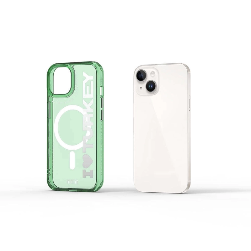 Apple iPhone 15 Kılıf Magsafe Şarj Özellikli Transparan Renk Geçişli Wiwu Turkey C Serisi Kapak
