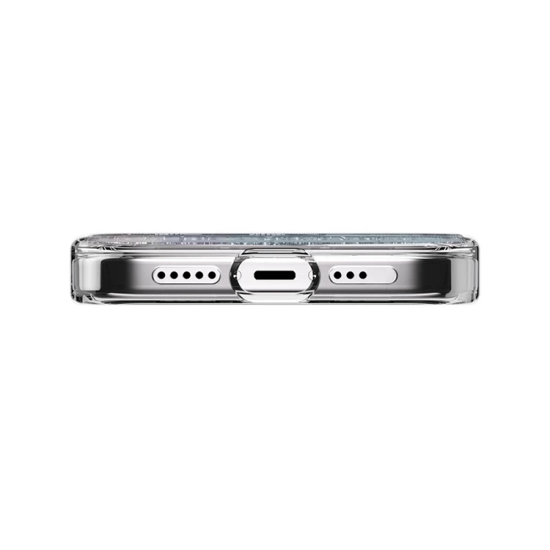 Apple iPhone 15 Pro Kılıf Magsafe Şarj Özellikli Parlayan Simli Şeffaf Lisanslı Switcheasy Starfield-M Kapak