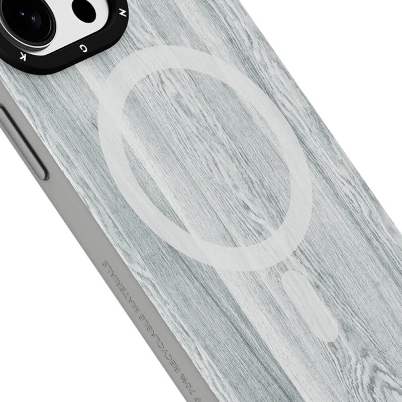 Apple iPhone 15 Pro Kılıf Magsafe Şarj Özellikli Sararmaya Dayanıklı Youngkit Wood Forest Serisi Kapak