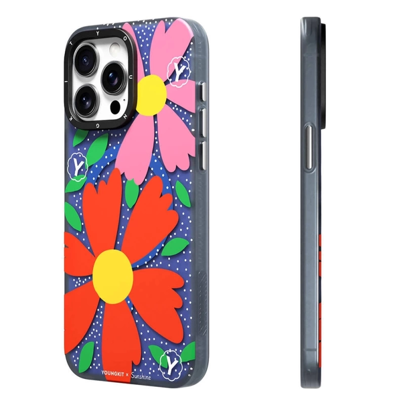 Apple iPhone 15 Pro Kılıf Magsafe Şarj Özellikli Sunshine Tasarımlı Youngkit Colorful Serisi Kapak