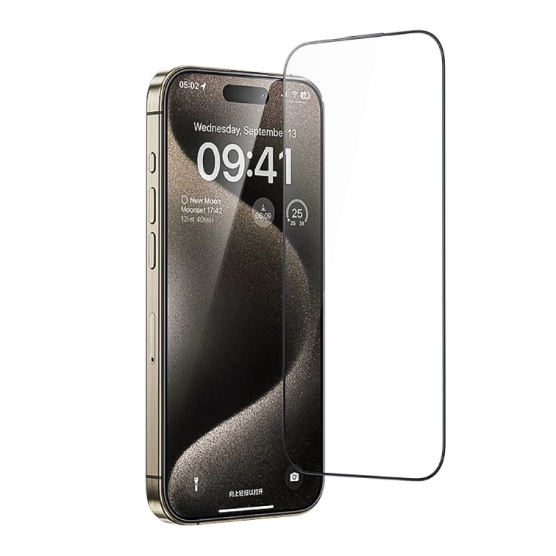 Apple iPhone 15 Pro Max Casebang Clear HD Ekran Koruyucu + Kolay Uygulama Aparatı