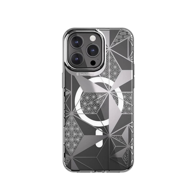 Apple iPhone 15 Pro Max Kılıf Magsafe Şarj Özellikli Çift IMD Baskılı Lisanslı Switcheasy Artist-M Asanoha Kapak