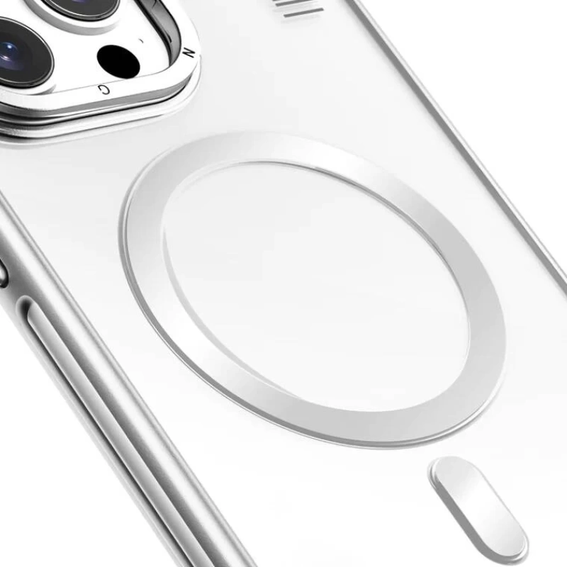 Apple iPhone 15 Pro Max Kılıf Magsafe Şarj Özellikli Sararma Önleyici Youngkit Crystal Grid Kapak