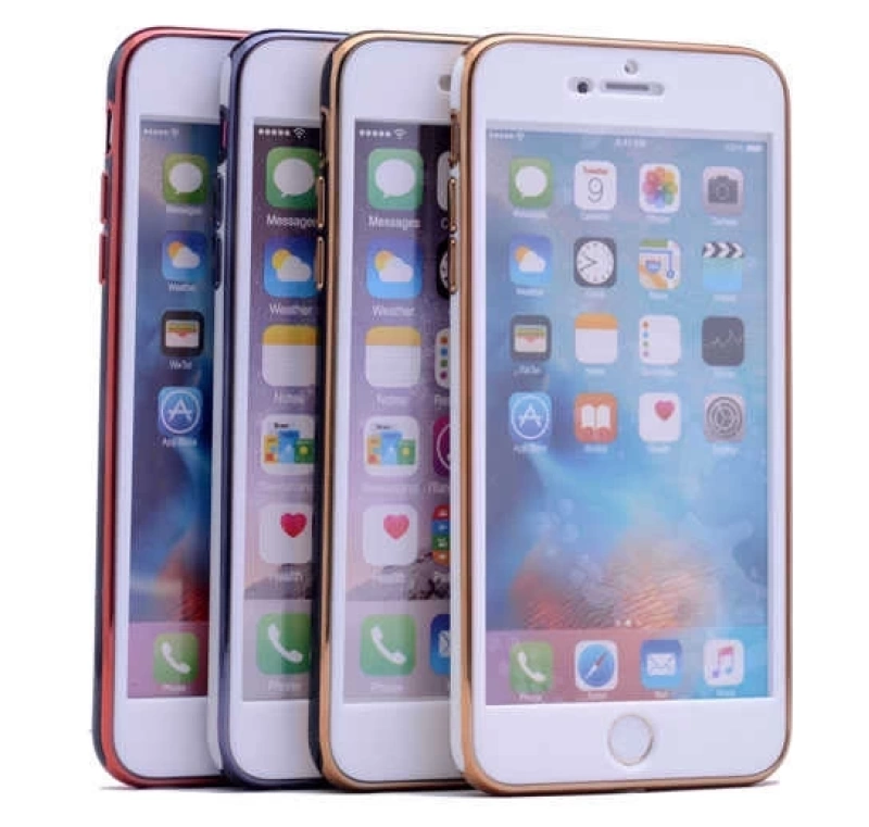 Apple iPhone 6 Plus Kılıf Zore Arkası Parlak 360 Silikon