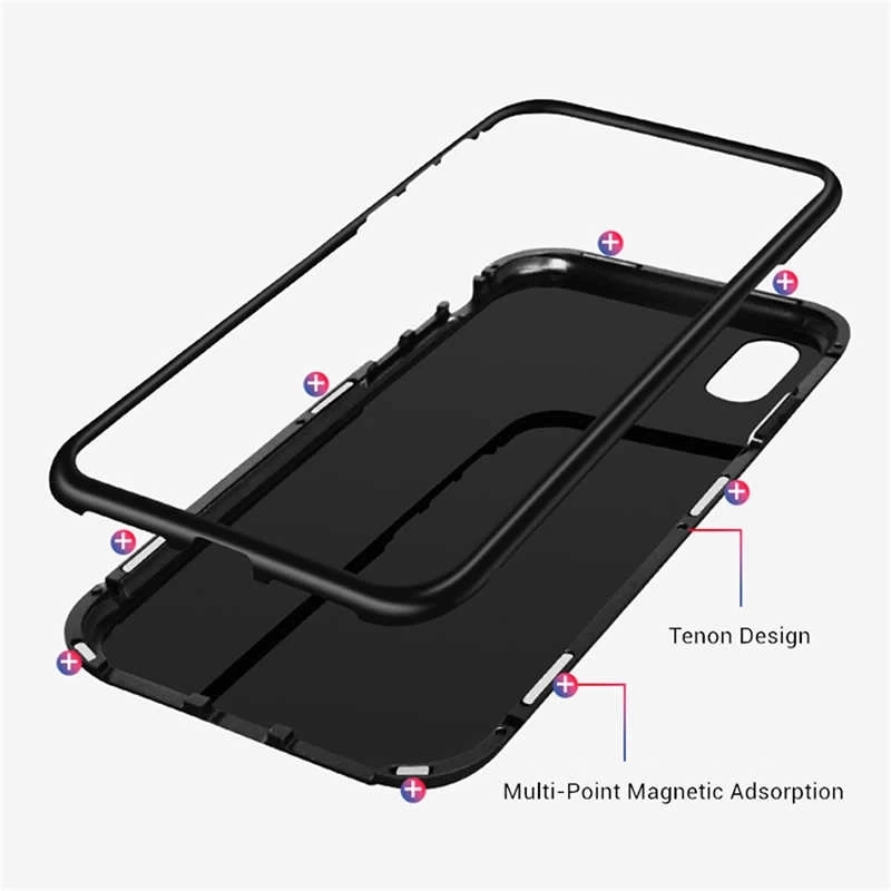 Apple iPhone X Kılıf Zore Devrim Mıknatıslı Cam Kapak