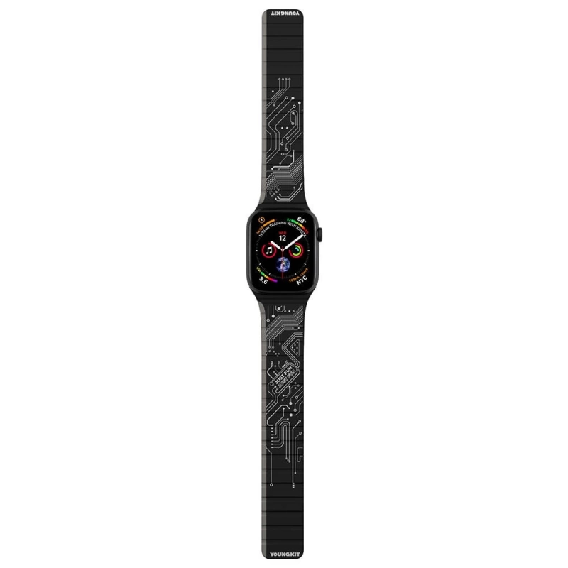 Apple Watch 38mm Kordon Youngkit Technological Magnetik Tak Çıkar Silikon Strap Kayış