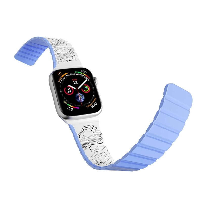 Apple Watch 42mm Kordon Youngkit Technological Magnetik Tak Çıkar Silikon Strap Kayış