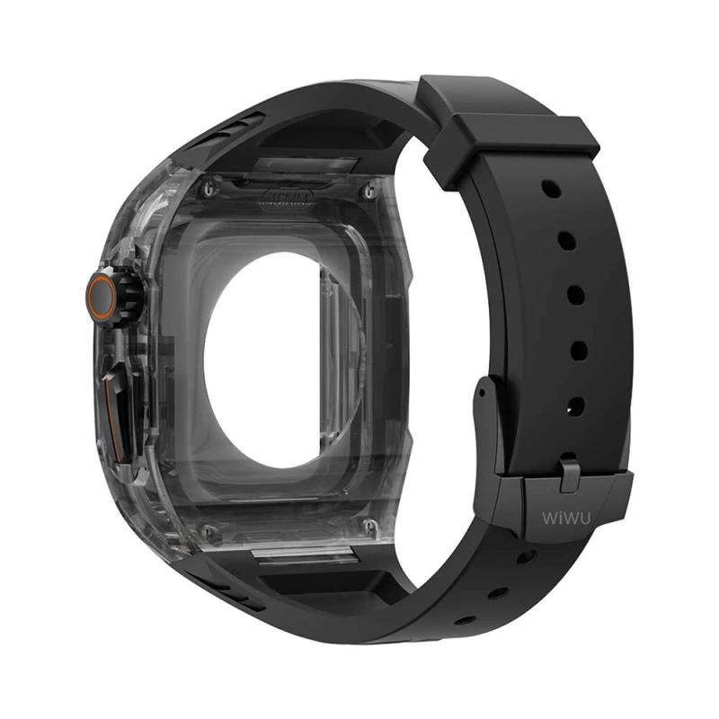 Apple Watch 42mm Wiwu Wi-WB013 Rambo Serisi 2in1 Şeffaf PC Kasa Koruyuculu Kauçuk Kordon