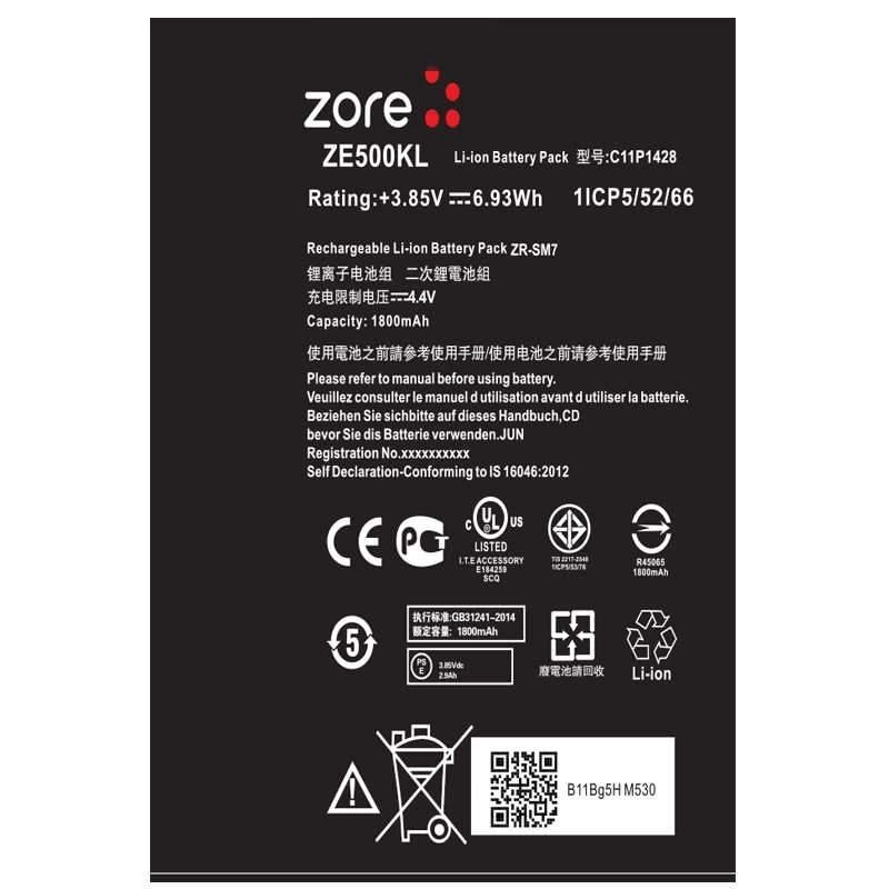 Asus Zenfone 2 Laser ZE500KL Zore A Kalite Uyumlu Batarya