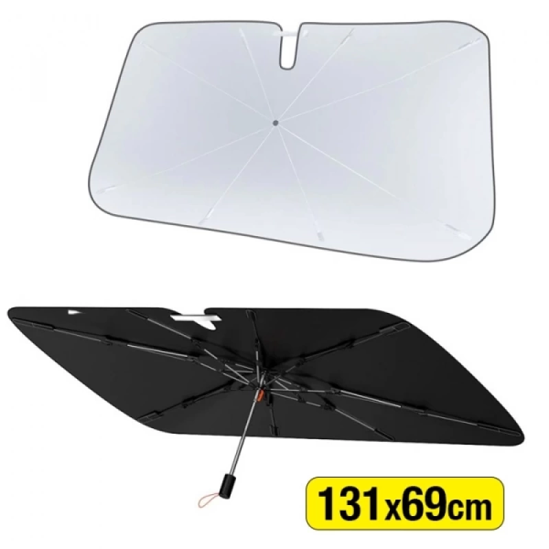 Baseus CoolRide Çift Katlı Şemsiye Model Araç Ön Cam Güneşlik 131x69 cm