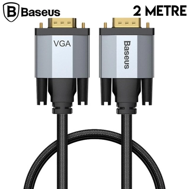 Baseus Enjoyment 1080P VGA To VGA Kablo Monitör Projeksiyon Kablosu 2Metre