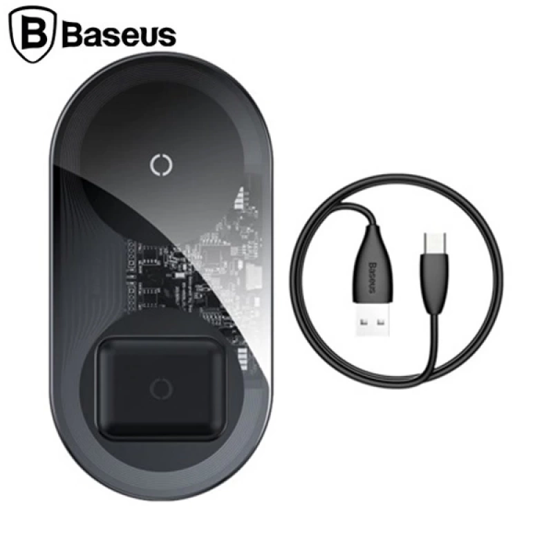 Baseus Simple 2in1 Kablosuz Wireless Şarj 18W iPhones+iPods