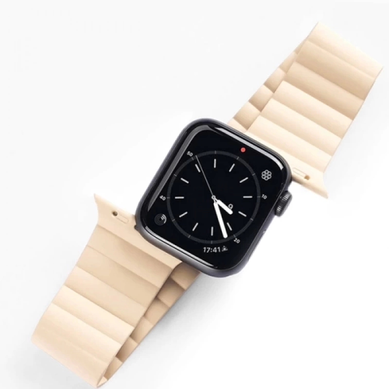 DUX DUCIS Apple Watch 38-40-41MM için Manyetik Zincir Versiyon PU Deri Kayış Kordon