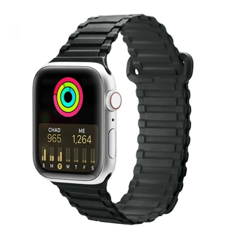 Dux Ducis Apple Watch 42-44-45MM için Manyetik Armor Silikon Kordon Kayış