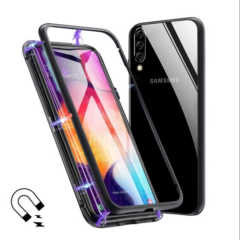 Galaxy M30 Kılıf Zore Devrim Mıknatıslı Cam Kapak