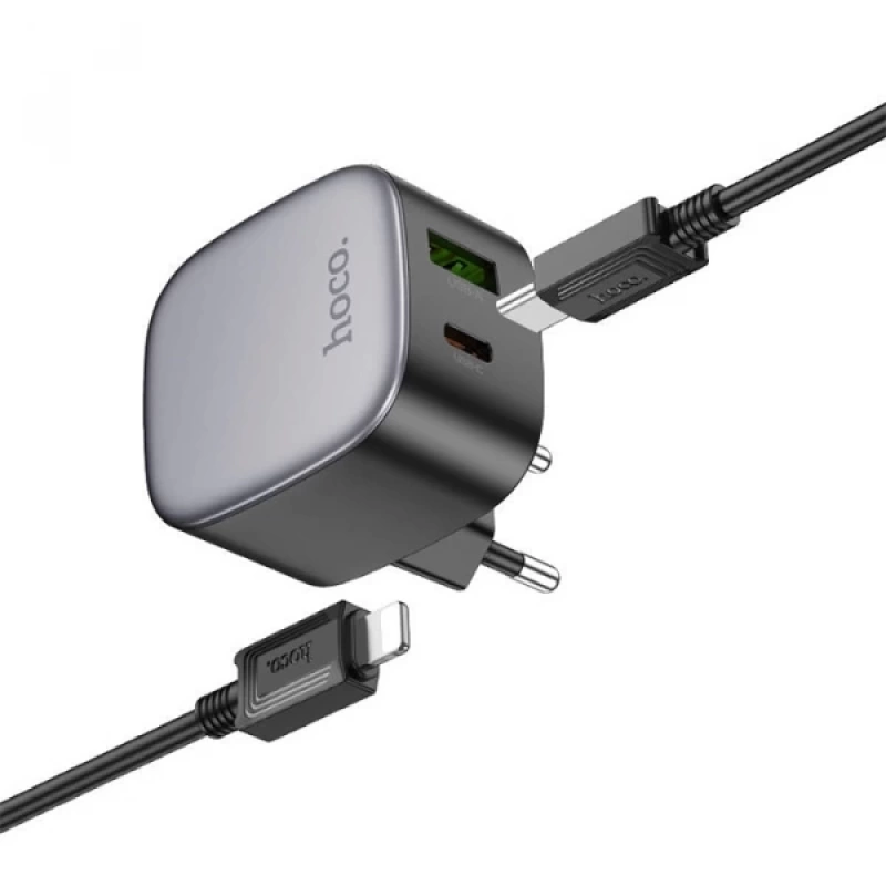 Hoco CS32A PD20W USB+Type-C + Lightning Kablo Hızlı Şarj Adaptör Seti