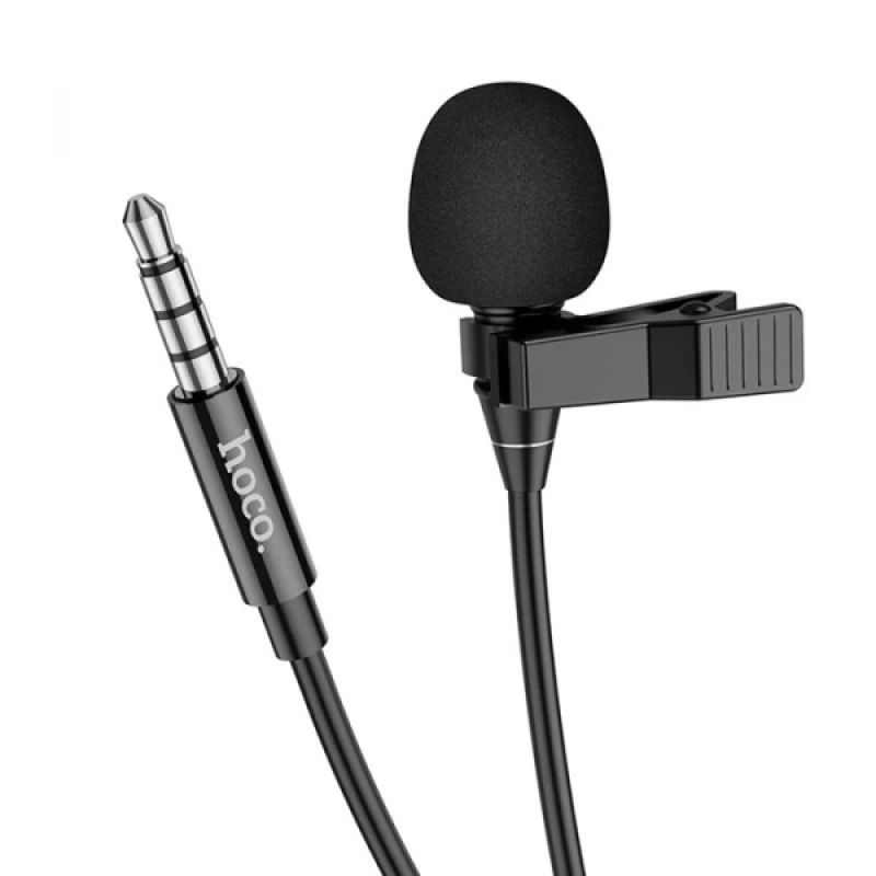 HOCO L14 3.5mm Jack Kablolu Profesyonel Yayıncı Yaka Mikrofonu 2mt