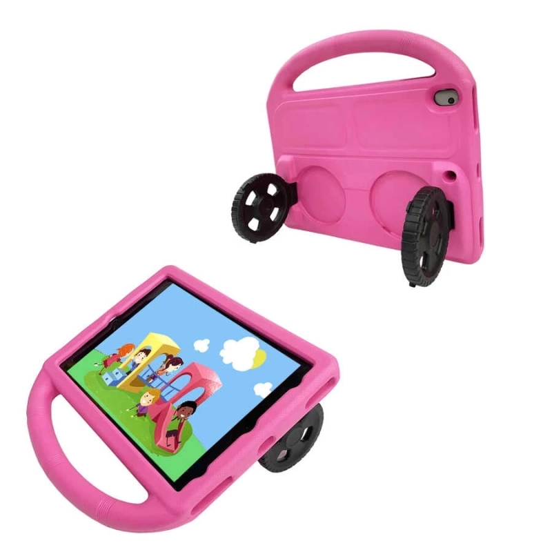 More TR Apple iPad 10.2 (8.Nesil) Zore Wheel Car Tekerlek Standlı Tablet Eva Silikon Kılıf