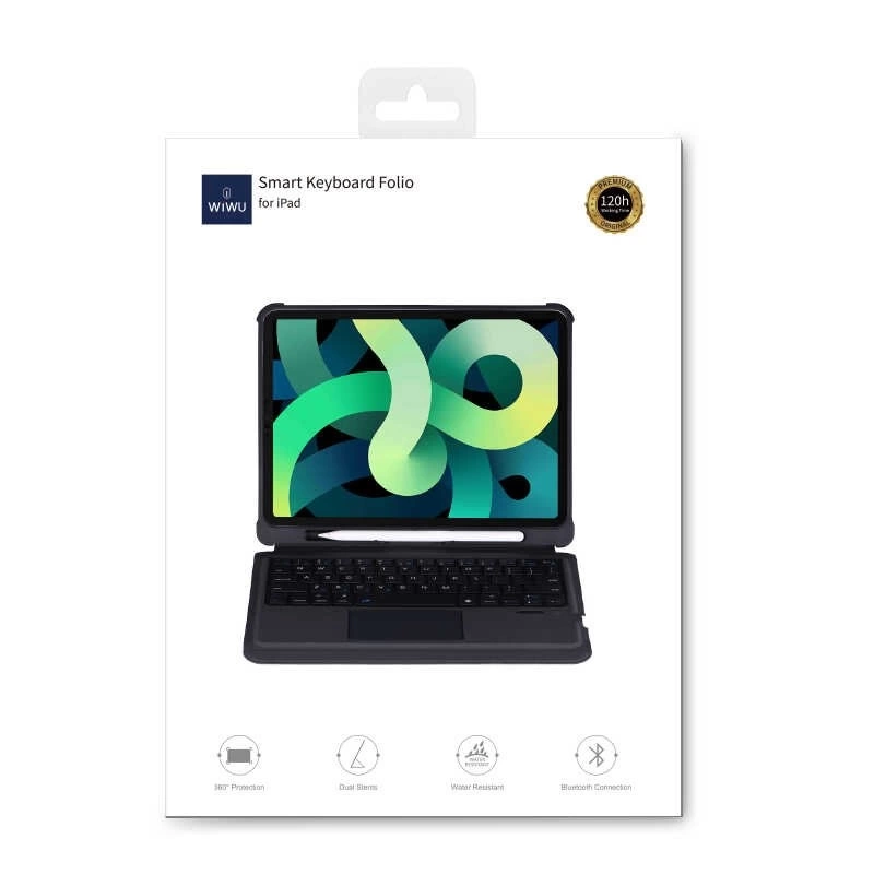 More TR Apple iPad Air 10.9 2020 (4.Nesil) Wiwu Keyboard Folio Kablosuz Klavyeli Kılıf