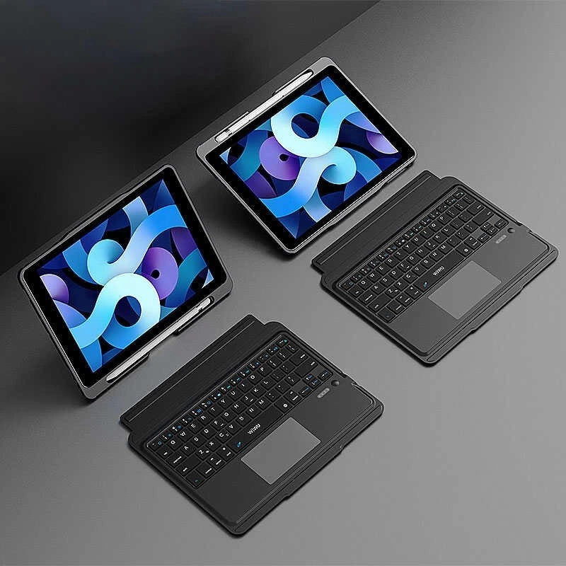 More TR Apple iPad Pro 11 2020 (2.Nesil) Wiwu Keyboard Folio Kablosuz Klavyeli Kılıf