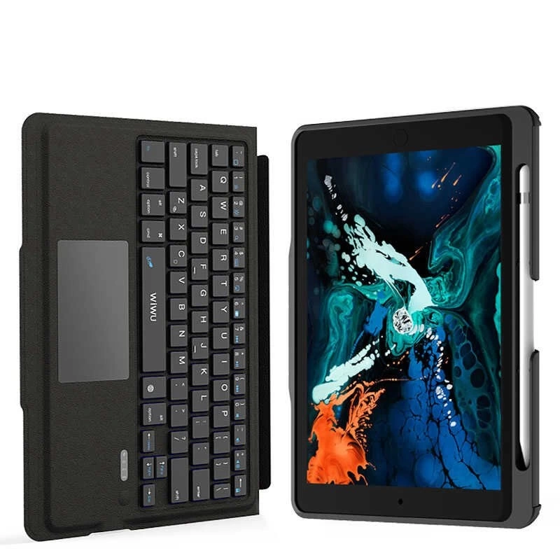 More TR Apple iPad Pro 11 2020 (2.Nesil) Wiwu Keyboard Folio Kablosuz Klavyeli Kılıf