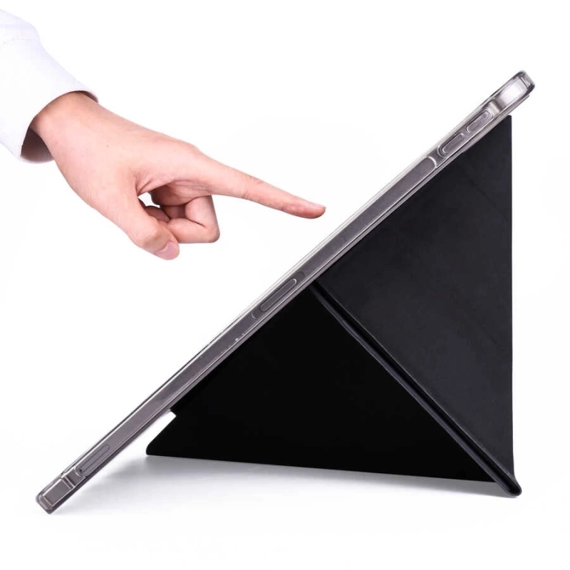 More TR Apple iPad Pro 12.9 2021 (5.Nesil) Kılıf Zore Tri Folding Kalem Bölmeli Standlı Kılıf