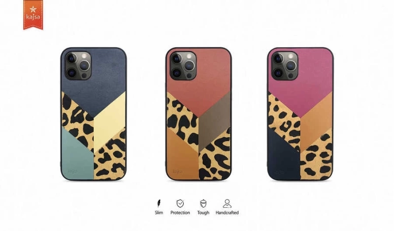 More TR Apple iPhone 12 Kılıf Kajsa Glamorous Serisi Leopard Combo Kapak