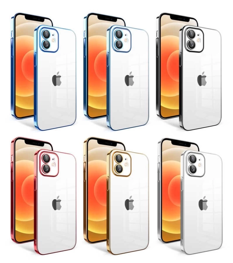 More TR Apple iPhone 12 Kılıf Kamera Korumalı Renkli Çerçeveli Zore Garaj Kapak