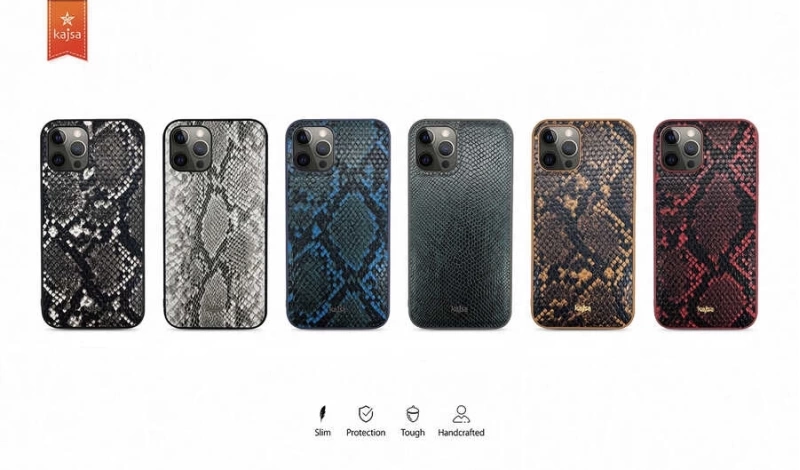 More TR Apple iPhone 12 Pro Kılıf Kajsa Glamorous Serisi Snake Pattern Kapak