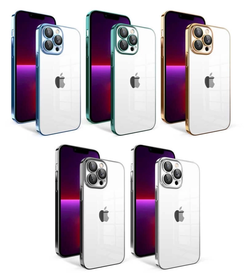 More TR Apple iPhone 13 Pro Kılıf Kamera Korumalı Renkli Çerçeveli Zore Garaj Kapak