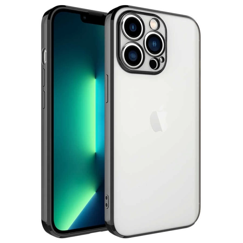 More TR Apple iPhone 13 Pro Max Kılıf Zore Glitter Full Renkli Silikon Kapak
