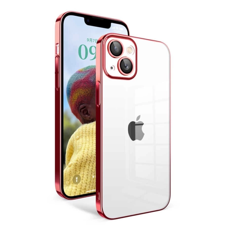 More TR Apple iPhone 14 Kılıf Kamera Korumalı Renkli Çerçeveli Zore Garaj Kapak
