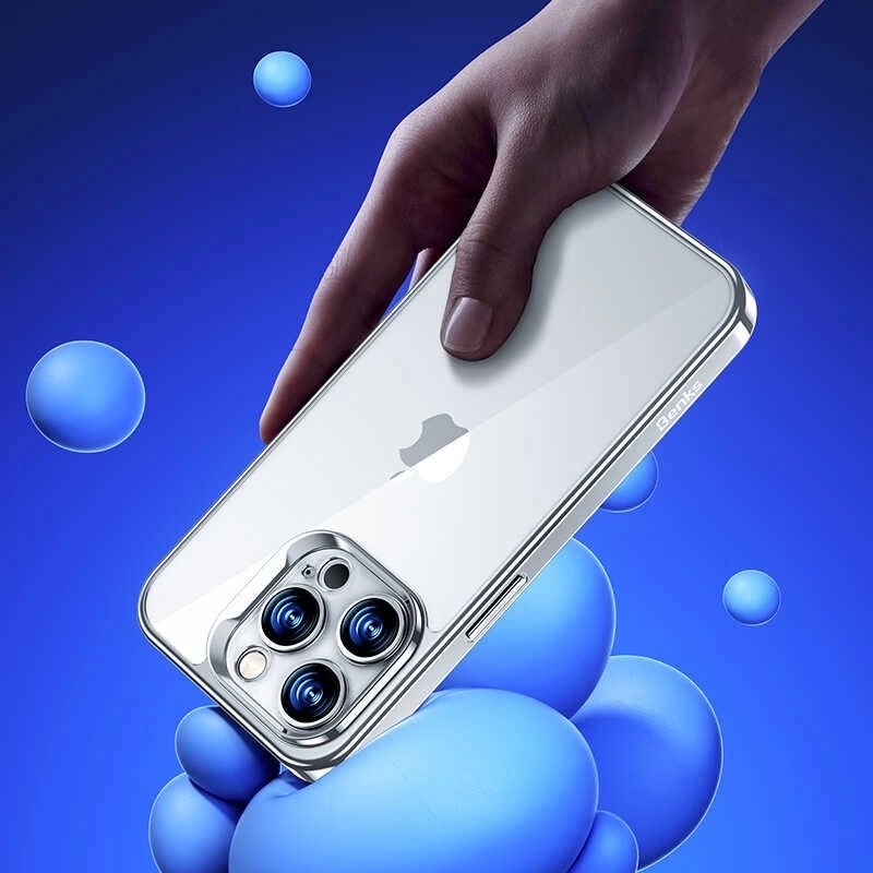 More TR Apple iPhone 14 Plus Kılıf Benks Electroplating TPU Kapak Ekran Koruyucu Hediyeli