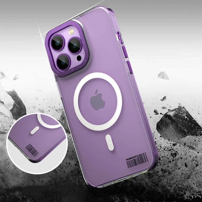 More TR Apple iPhone 14 Pro Max Kılıf Magsafe Şarj Özellikli Youngkit Coloured Glaze Serisi Kapak