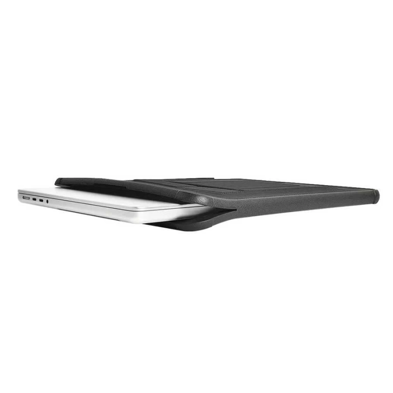More TR Apple Macbook Pro 16.2 2023 A2780 Wiwu Defender Stand Case Taşınabilir Standlı Magnetik PU Laptop Çantası