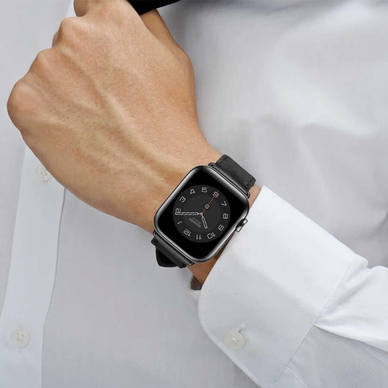More TR Apple Watch 44mm Wiwu Attleage Watchband Hakiki Deri Kordon