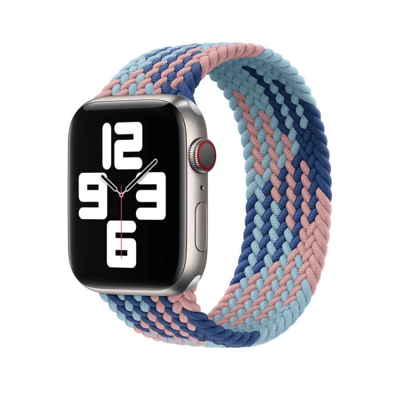 More TR Apple Watch 44mm Wiwu Braided Solo Loop Contrast Color Large Kordon