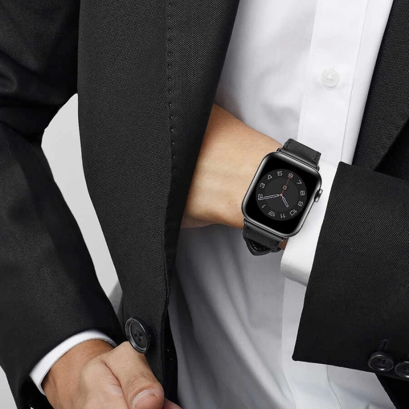 More TR Apple Watch 7 41mm Wiwu Attleage Watchband Hakiki Deri Kordon