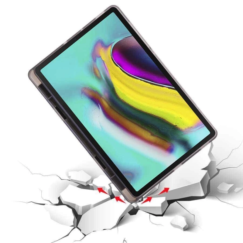 More TR Galaxy Tab A7 10.4 T500 2020 Kılıf Zore Tri Folding Kalem Bölmeli Standlı Kılıf