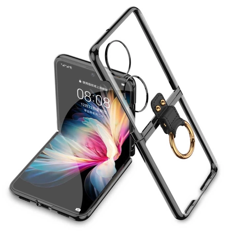 More TR Huawei P50 Pocket Kılıf Zore Yüzüklü Kıpta Kapak