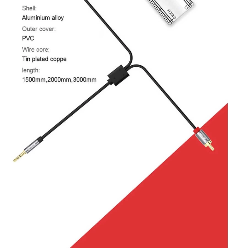 More TR Qgeem QG-AU09 3.5mm To RCA Aux Audio Kablo 5M