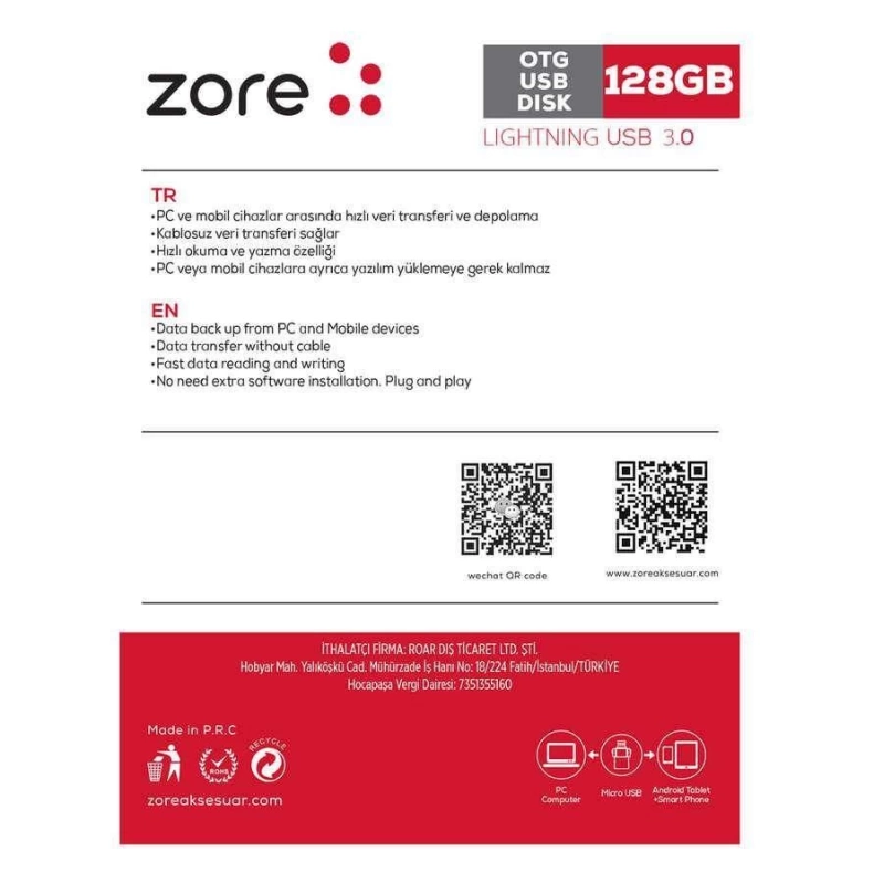 More TR Zore 3.0 Lightning Metal OTG 128 GB
